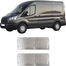 Servet Dizayn Oto Ford Transit Uyumlu 2014-2018 Krom Geniş Kapı Eşiği (Yazılı) 2 Parça Paslanmaz Çelik