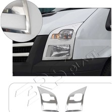 Servet Dizayn Oto Ford Transit Uyumlu 2003-2013 Krom Far Çerçevesi 2 Parça Paslanmaz Çelik