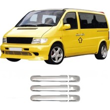 Servet Dizayn Oto Mercedes Viano W638 Uyumlu 1996-2003 Krom Kapı Kolu 3 Kapı (Delikli) Paslanmaz Çelik