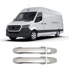 Servet Dizayn Oto Mercedes Sprinter W907 Uyumlu 2018 ve Üzeri Krom Kapı Kolu 2 Kapı Paslanmaz Çelik