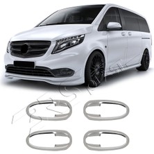 Servet Dizayn Oto Mercedes Vito W447 Uyumlu 2014 ve Üzeri Krom Kapı Kolu Tası 4 Parça Paslanmaz Çelik