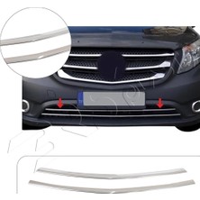 Servet Dizayn Oto Mercedes Vito W447 Uyumlu Krom Ön Tampon Çıtası 2 Parça Paslanmaz Çelik