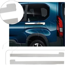 Servet Dizayn Oto Peugeot Rifter Uyumlu 2019 ve Üzeri Krom Sürgü Çıtası 2 Parça Paslanmaz Çelik
