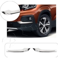 Servet Dizayn Oto Peugeot Rifter Uyumlu 2019-2024 Krom Sis Kaşı Çerçevesi 2 Parça Paslanmaz Çelik