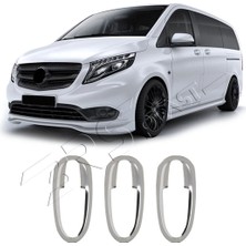 Servet Dizayn Oto Mercedes Vito W447 Uyumlu 2014 ve Üzeri Krom Kapı Kolu Tası 3 Parça Paslanmaz Çelik