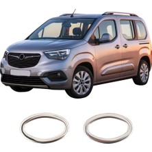 Servet Dizayn Oto Opel Combo Uyumlu 2019 ve Üzeri Krom Sinyal Çerçevesi 2 Parça Paslanmaz Çelik