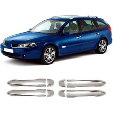 Servet Dizayn Oto Renault Laguna 2 Uyumlu 2003-2008 Krom Kapı Kolu 4 Kapı Paslanmaz Çelik