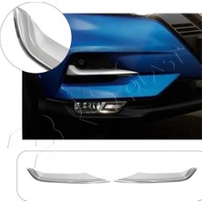 Servet Dizayn Oto Nissan Qashqai Uyumlu 2017-2021 Krom Sis Far Çıtası 2 Parça Paslanmaz Çelik