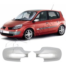 Servet Dizayn Oto Renault Scenic Uyumlu 2003-2009 Ayna Kapağı 2 Parça Abs Krom Kaplama