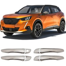 Servet Dizayn Oto Peugeot 2008 Uyumlu 2020-2023 Krom Kapı Kolu 4 Kapı Paslanmaz Çelik