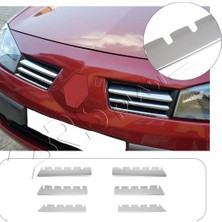 Servet Dizayn Oto Renault Megane 2 Uyumlu 2004-2006 Ön Panjur 6 Panjur Paslanmaz Çelik