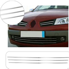 Servet Dizayn Oto Renault Megane 2 Uyumlu 2004-2010 Krom Krom Ön Tampon Çıtası 3 Parça Paslanmaz Çelik