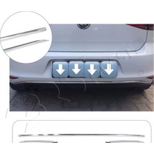 Servet Dizayn Oto Volkswagen Golf 7 Uyumlu 2013-2020 Krom Arka Tampon Çıtası 3 Parça Paslanmaz Çelik