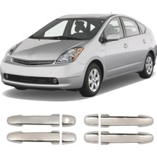 Servet Dizayn Oto Toyota Prius Uyumlu 2007 ve Üzeri Krom Kapı Kolu 4 Kapı Paslanmaz Çelik