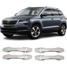 Servet Dizayn Oto Skoda Karoq Uyumlu 2017-2021 Krom Kapı Kolu 4 Kapı Deliksiz Paslanmaz Çelik
