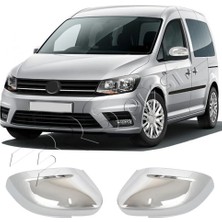 Servet Dizayn Oto Volkswagen Caddy Uyumlu 2015-2020 Ayna Kapağı 2 Parça Abs Krom Kaplama