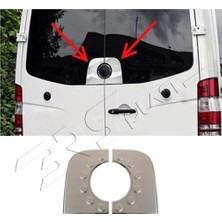 Servet Dizayn Oto Volkswagen Crafter Uyumlu 2006-2017 Krom Arka Amblem Çerçevesi 2 Parça Paslanmaz Çelik
