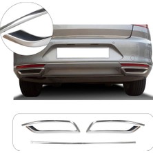 Servet Dizayn Oto Volkswagen Passat B8.5 Uyumlu 2019-2024 Egzoz Çıkış Kromu 3 Parça (Tek Çıkış) Paslanmaz Çelik