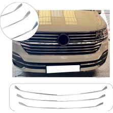 Servet Dizayn Oto Volkswagen Transporter T6.1 Uyumlu 2020-2023 Krom Ön Panjur Alt Çıta 3 Parça Paslanmaz Çelik