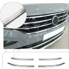 Servet Dizayn Oto Volkswagen Tiguan Uyumlu 2020-2023 Krom Ön Panjur 4 Parça Paslanmaz Çelik