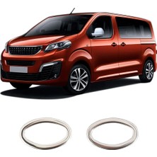 Servet Dizayn Oto Peugeot Expert Traveller Uyumlu 2017-2023 Krom Sinyal Çerçevesi 2 Parça Paslanmaz Çelik