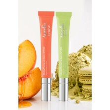 Aurelia Genève The Spf Flavor Duo - Güneşten Koruyucu & Dolgunlaştırıcı Etkili Altın Işıltılı Şeffaf ve Şeftalimsi Pembe Lip Balm Seti