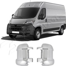 Servet Dizayn Oto Peugeot Boxer Uyumlu 2024 ve Üzeri Ayna Kapağı 2 Parça Abs Krom Kaplama