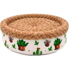 Pet Pretty Kedi Köpek Için Special Peluş Simit Yatak Açık Kahverengi 50X50X15 cm