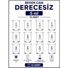 Labolist Beher Cam Derecesiz 5 ml  12 Adet