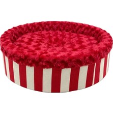 Pet Pretty Kedi Köpek Için Special Peluş Simit Yatak Kırmızı 50X50X15 cm
