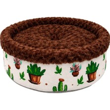 Pet Pretty Kedi Köpek Için Special Peluş Simit Yatak Koyu Kahverengi 50X50X15 cm