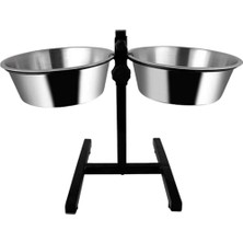 Ankur Oripet Metal Ayarlanabilir Ayaklı Ikili Köpek Mama ve Su Kabı 2qt 21 cm