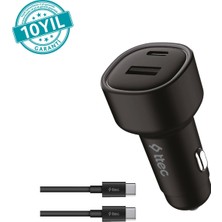 Ttec 2CKP02CS Smartcharger Duo Pd 48W Araç Içi Hızlı Şarj Cihazı Usb-C+Usb-A - Usb-C-Usb-C 3A Kablo-