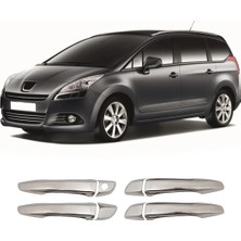 Servet Dizayn Oto Peugeot 5008 Uyumlu 2010-2017 Krom Kapı Kolu 4 Kapı Paslanmaz Çelik