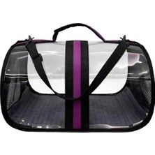 Pet Pretty Kedi Köpek Için Bacco Milano Şeffaf Çanta Mor 50X28X28 cm