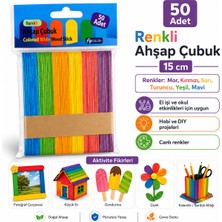 Fly Color Ahşap Geniş Dil Çubuğu Renkli 100 Adet Çubuk Abeslang