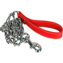 Orijin Pet Köpekler Için Deri Saplı Zincir Gezdirme Tasması 120 cm x 3 mm