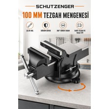SCHUTZENGER Çelik Kollu 100MM Sabit Mengene Dönerli Taban Tezgah Mengenesi N-6601