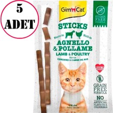 Gimpet Gimcat Sticks Kuzu Etli Tavuklu Tahılsız Ödül Çubukları 4 Lü 20 gr 5 Ad