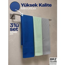 Brz Clean Premium Mikrofiber Bez 40x60 cm 3'lü | Sihirli Temizlik ve Kurulama Bezi | Deterjan Gerektirmez
