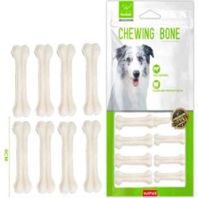 Nunbell Köpek Ödülü Beyaz Pres Kemik 5 cm 8'li