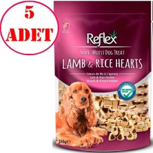 Reflex Kuzulu ve Pirinçli Minik Kalpler Yumuşak Köpek Ödülü 150 gr 5 Ad