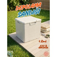 Rika Garden 120 Lt Ahşap Desenli Bahçe Depolama Sandığı - Su Geçirmez (Üreticiden Orijinal Ürün)