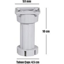 1001 Ayarlanabilir Dolap Mobilya Tezgah Puf Yükseltici Yükseltme Ayağı 10 cm Gri Ayak (4ADET)