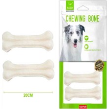 Nunbell Köpek Ödülü Beyaz Pres Kemik 20 cm 2'li