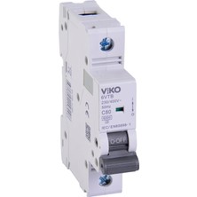 1001 6VTB-1C80 Otomatik Sigorta 6ka C Tipi 1 Kutup 80A