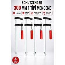 SCHUTZENGER 4 Adet 300MM F Tipi Mengene Ahşap Çelik Mobilya Mengenesi Kıskaç Işkence 4’ Lü Set Dy-4