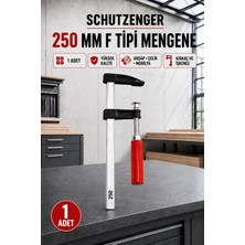 SCHUTZENGER 1 Adet 250MM F Tipi Mengene Ahşap Çelik Mobilya Mengenesi Kıskaç Işkence  250-F1