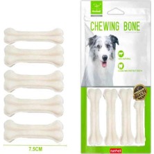 Nunbell Köpek Ödülü Beyaz Pres Kemik 7,5 cm 6'lı