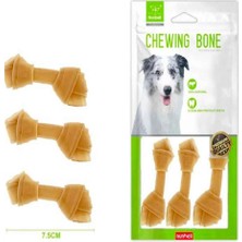 Nunbell Köpek Ödülü Natürel Düğüm Kemik 7,5 cm 3 Ad